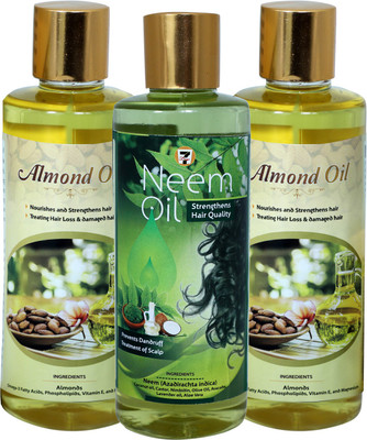

7 Days ALMOND OIL (100 ML) (PACK of 2) + NEEM OIL (100 ML) Hair Oil(100 ml)