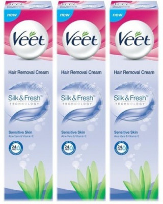 

Veet Combo Pack Silk & Fresh Sensitive Skin 100grm. X 3 = 300grm. Hair Removal Cream(300 g, Set of 3)