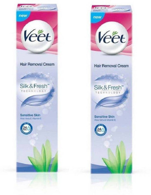 

Veet Combo Pack Silk & Fresh Sensitive Skin 100grm. X 2 = 200grm. Hair Removal Cream(200 g, Set of 2)