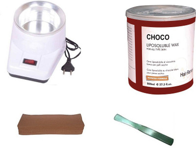 

Shopfleet 1 Wax Heater, 800 Gm. Choco Liposoluble Wax,50 Wax Strips and 1 Knife Wax(1, Set of 4)