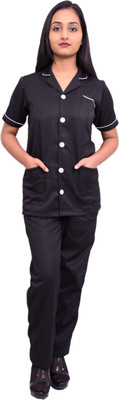 

Ara India Unisex Nursing Uniform | Hospital Uniform | Hospital Garments | Nursing Uniform | Nurse Dress Shirt, Pant Hospital Scrub(Black M)