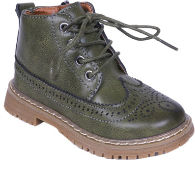 

FEETWELL Boys Lace Casual Boots(Green