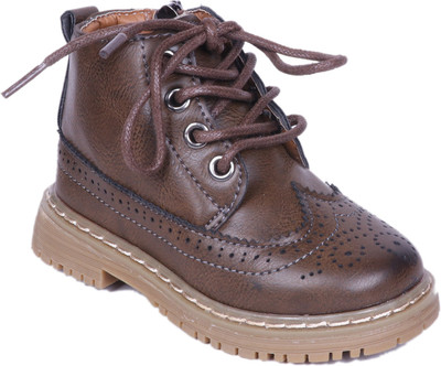 

FEETWELL Boys Lace Casual Boots(Brown