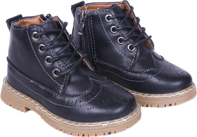 

FEETWELL Boys Lace Casual Boots(Black