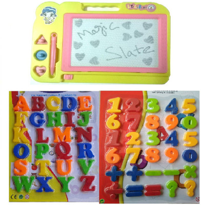 

New Pinch Combo of Magnetic Learning Alphabets and Numbers Big Size (ABC &123) with Drawing ,Writing Magic Slate for Kids(Multicolor)