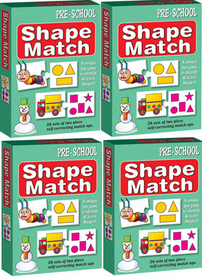 

The Kids Zone 4 Pack Educational Aids 0688 Shape Match(Multicolor)