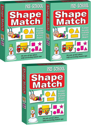 

The Kids Zone 3 Pack Educational Aids 0688 Shape Match(Multicolor)