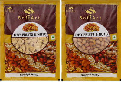 

Soft Art 100% Natural Premium Nuts and Dry Fruit Combo 1.9 Kg - Cashews (Kaju) - 950 gms , With Shell Pistachio (Pista With Shell) - 950 gram Cashews, Pistachios(950 g, Vacuum Pack)