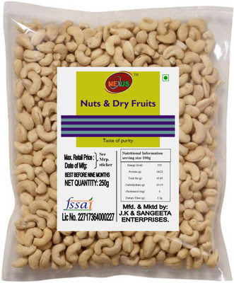 

Nexus Cashew Kernels Nuts Bold, King Size High Quality (Kaju Sabut, Whole Cashews) Grade - W 240 No. Cashews(250 g, Pouch)