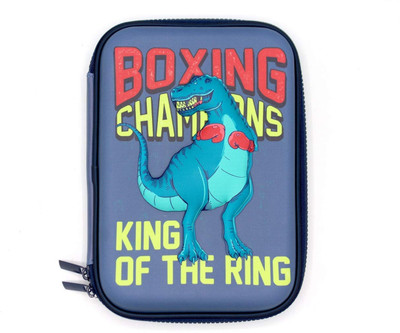 

ShopNGift Best Quality Dino Art Artificial Leather Pencil Box(Set of 1, Dark Blue)