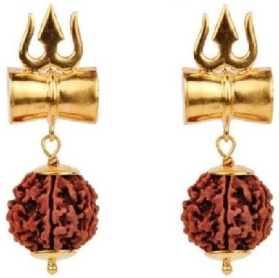 Aurra Stores 5 Face Rudrakash Shiv Shakti kavach With Damru Pandent Gold-plated Beads Wood Pendant