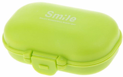 

ATOOZED 4 Slot Smile Multi Purpose Storage Pill Box Organizer (Green Color) Pill Box(Green)