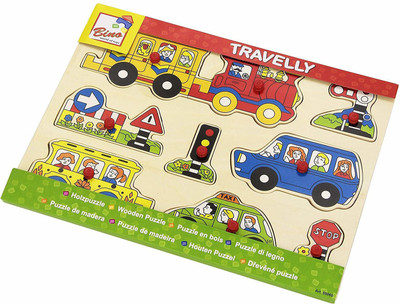 BINO Wooden Peg Puzzle - Travelly(9 Pieces)