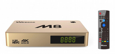 

Wezone Hi3798M V200 Smart TV Box Android 7.0 1GB RAM 8GB ROM with Remote Media Streaming Device(Golden)