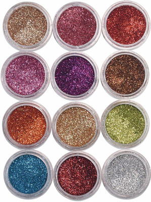 

spirea collection MULTIPURPOSE fine loose Glittering Shimmer For Nail, Eyes and Body (set of 12 )(multicolor, random)