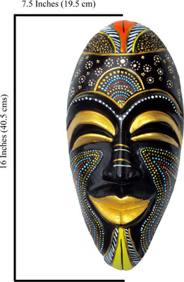 

Hand Artz Home Decorative Terracotta Wall Hanging Multicolour Voodo Mask Pair & African Jumbo Mask Combo Decorative Showpiece - 40 cm(Terracotta, Multicolor)