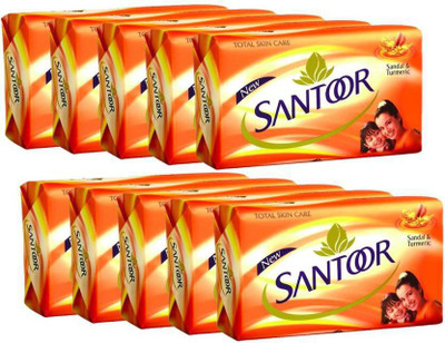 

SANTOOR Sandal & Turmeric 125g x 10(125 g, Pack of 10)