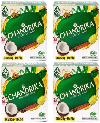 

CHANDRIKA Ayurvedic Handmade Soap 12 Of 125g and 4 Of 75g(125 g, Pack of 4)