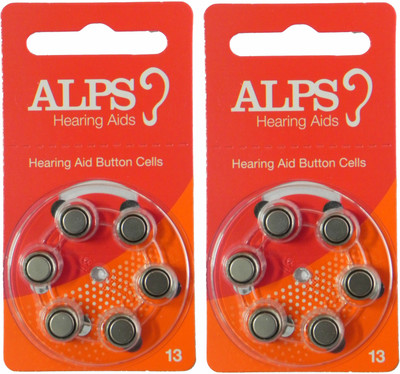 

Alps P13 Hearing Aid Batteries 1.45V 2 patta (12 battery) Button Cells Stethoscope Case(Silver)