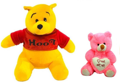 

Brandwire Plush Soft Toy Winnie The Pooh & Teddy Combo - 12 inch(Pink, Yellow)