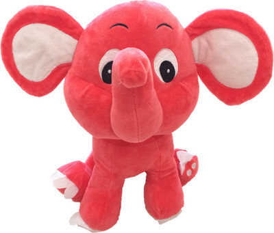 

CREATIVEVILLA CUTE RED ELEPHANT PLUSH STUFFED SOFT TOY CVST7113 - 33 cm(Multicolor)