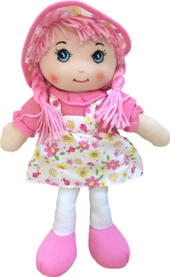 

CREATIVEVILLA CUTE PINK DOLL PLUSH STUFFED SOFT TOY CVST10302 - 35 cm(Multicolor)