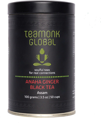 

Teamonk Global Assam Ginger Black Tea, 100g (50 Cups)-Pack of 2 | 100% Natural Loose Leaf Black Tea with Natural Ginger | Anaha Black Tea for Energy Booster | Whole Leaf Tea | No Additives Ginger Black Tea(200 g, Vacuum Pack)