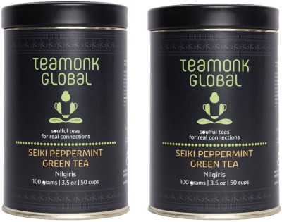 

Teamonk Global Teamonk Nilgiri Peppermint Green Tea for Weight Loss, 100g (50 Cups)-Pack of 2 | 100% Natural Loose Leaf Tea with Natural Peppermint | Seiki Green Tea for Relax & Refresh | Herbal Tea | No Additives Unflavoured Green Tea(100 g, Tin)