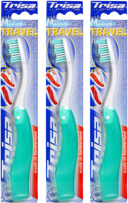 

Trisa Travel Medium Medium Toothbrush(Pack of 3)