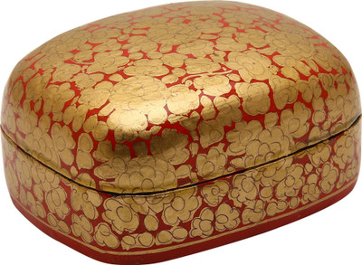 

PLURAL IDEA Antique Decorative Paper Mache Traditional Storage Multi Purpose Vanity Box(Green Red)