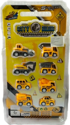 

ClueSteps Vehicle Push & Pull Along Toys City Building Constructions Trucks Toys for Kids(Multicolor)