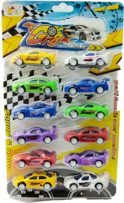 ClueSteps Vehicle Push & Pull Along Toys Pull Back Car Series Toys Great Racing(Multicolor)