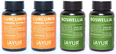 

iAYUR Boswellia 500 Mg 60 Veg Caps & Curcumin 400 Mg 60 Veg Caps Advanced Formula(240 No)