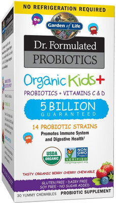 

Garden of Life Dr. Formulated Probiotics Organic Kids Plus Tasty Berry Cherry 30 Chewables(30 No)