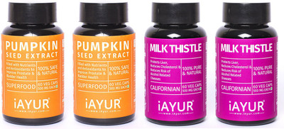 

iAYUR Milk Thistle 500 Mg 60 Veg Caps & Organic Pumpkin Seeds 500 Mg 60 Veg Caps(240 No)