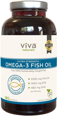 

VIVA NATURALS Omega 3 Fish Oil Supplement ( USA )(180 No)
