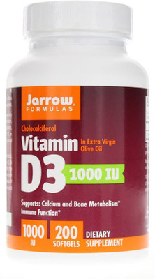 

Jarrow Formulas Vitamin D3 1000 IU 200 Softgels(200 No)