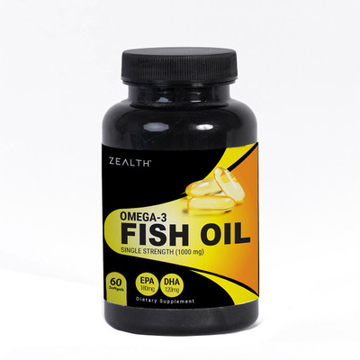 

Zealth Omega3 Fish Oil (1000 mg) Single Strength180 EPA 120 DHA- 60 Capsules(60 No)