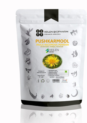 

Heilen Biopharm Pushkarmool powder 100 Gm Inula Racemosa / Kashmira / Puskara mula / Sugandhikam(100 g)