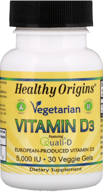 

Healthy Origins Vegetarian Vitamin D3 5000 IU 30 Veggie Gels(30 No)