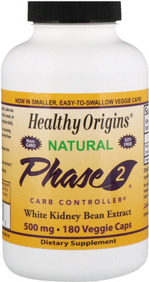 

Healthy Origins Phase 2 Carb Controller White Kidney Bean Extract 500 mg 180 Veggie Caps(180 No)