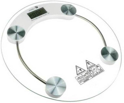 

Rorian Personal Health Human Body Weight Machine Digital (2003A) 8mm Round Glass Weighing Scale(White)