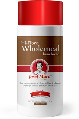 

josef marc Hi- Fiber Wholemeal Bran Bread Premix, 400g - Non GMO, No Artifical Color or Preservative, Formulated in Switzerland Self Rising Flour Powder(400 g)