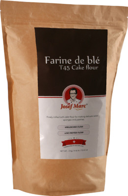

josef marc Farine de ble T45 Cake Flour, 2kg - Unbleached & Low Protein Flour, Non-chlorinated, Non-GMO, Non-Fortified & Non-bromated, All Purpose Cake Flour. Self Rising Flour Powder(400 g)