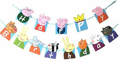

Partysanthe Peppa Pig Happy Birthday Banner Banner(1.3 ft, Pack of 1)