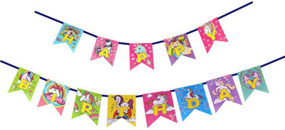 

Partysanthe Happy Birthday Unicorn Theme Banner Banner(9.5 ft, Pack of 1)