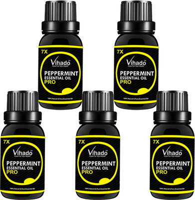 

VIHADO Pure Premium Quality PepperMint Essential Oil 7x Pro (25 ml) (Pack of 5)(25 ml)