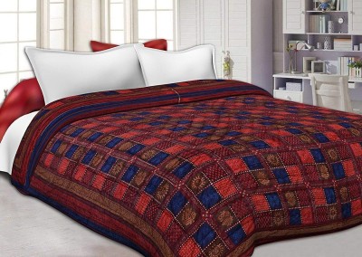 V.R.ENTERPRISES Motifs Double Quilt for  Heavy Winter(Cotton, Multicolor)