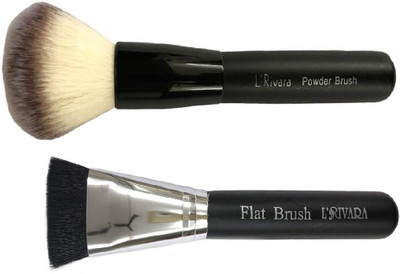 

L'Rivara 2 Pcs Makeup Brush (Powder Makeup Brush + Flat Fondation Makeup Brush) LR-127(Pack of 2)
