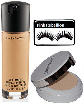 

Pink Rebellion Eyelashes & Match master Foundation & Color bar Compact(Set of 3)